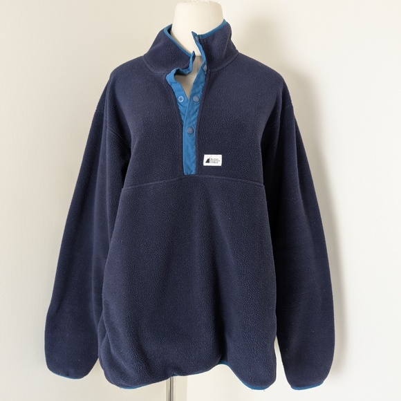 MEC Fleece Pullover Mountain Equipment Company Long Sleeve Quarter Button Up - Picture 2 of 10